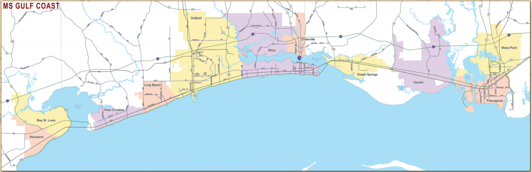 Rail Map MS Gulf Coast Gulf Regional Planning Commission   Rail Map MS Gulf Coast 